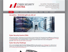 Tablet Screenshot of cybersecurityaustria.at